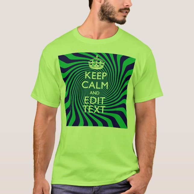 Personalisiert Behalten Calm Blue und Green mit ei T-Shirt (Vorderseite)