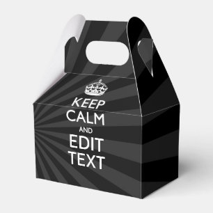 Personalisiert BEHALTEN CALM Ihren Text Black Sunb Geschenkschachtel
