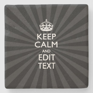 Personalisiert BEHALTEN CALM Ihren Text Black Sunb Steinuntersetzer