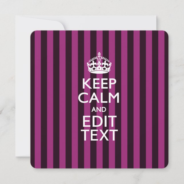 Personalisiert BEHALTEN CALM Ihren Text Fuchsia St (Vorderseite)