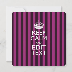 Personalisiert BEHALTEN CALM Ihren Text Fuchsia St