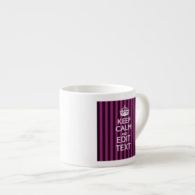 Personalisiert BEHALTEN CALM Ihren Text Fuchsia St Espressotasse (Vorderseite Rechts)