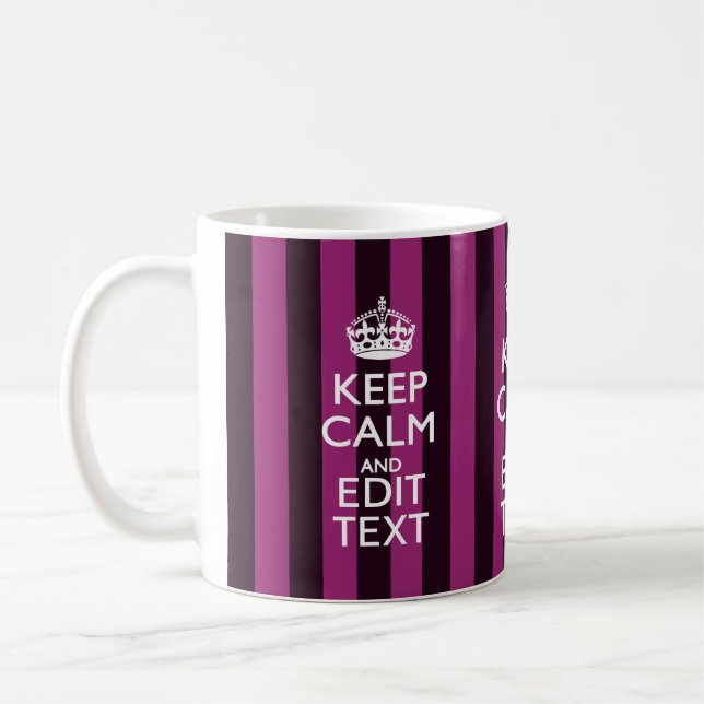 Personalisiert BEHALTEN CALM Ihren Text Fuchsia St Tasse (Links)