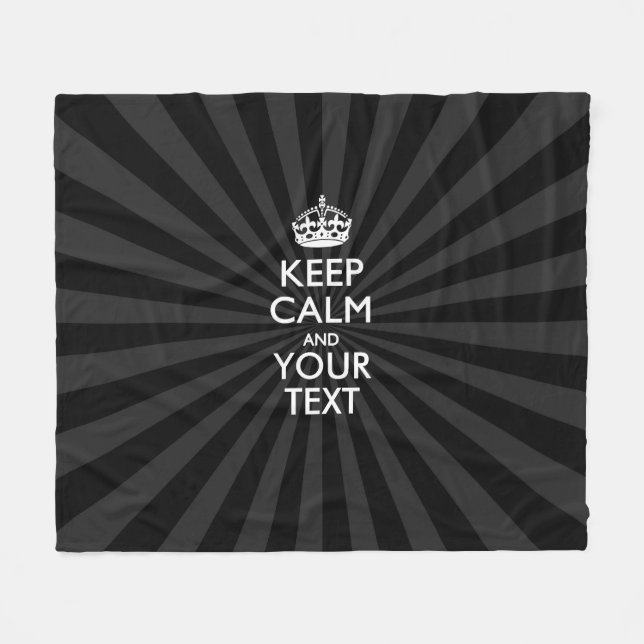 Personalisiert BEHALTEN CALM und Ihr Text auf Bers Fleecedecke (Vorderseite (Horizontal))