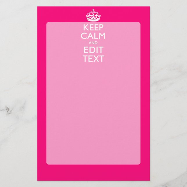 Personalisiert BEHALTEN CALM und Ihr Text auf Fuch Briefpapier (Vorderseite)
