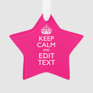 Personalisiert BEHALTEN CALM und Ihr Text auf Fuch Ornament