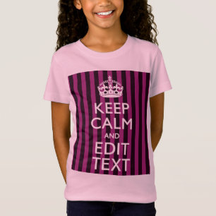 Personalisiert BEHALTEN CALM und Ihr Text auf Rosa T-Shirt