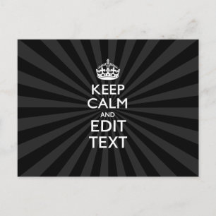 Personalisiert BEHALTEN CALM und Ihr Text auf Sunb Postkarte