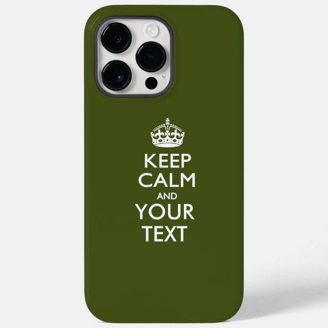 Personalisiert BEHALTEN CALM UND Ihr Text Case-Mate iPhone Hülle (Rückseite)
