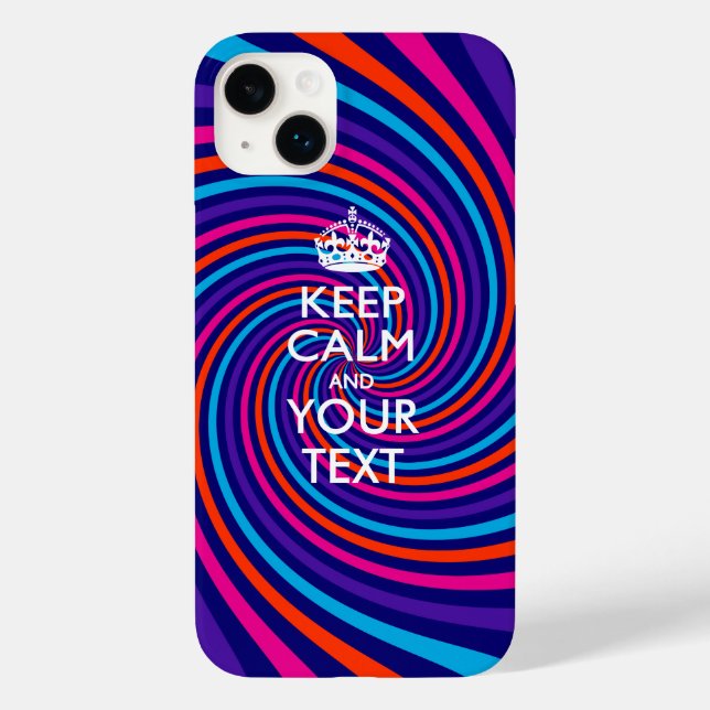 Personalisiert BEHALTEN CALM UND Ihr Text Case-Mate iPhone Hülle (Rückseite)