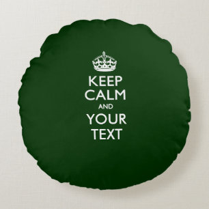 Personalisiert BEHALTEN CALM UND Ihr Text für gr Rundes Kissen