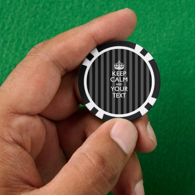 Personalisiert BEHALTEN CALM UND Ihr Text Pokerchips (Hand)
