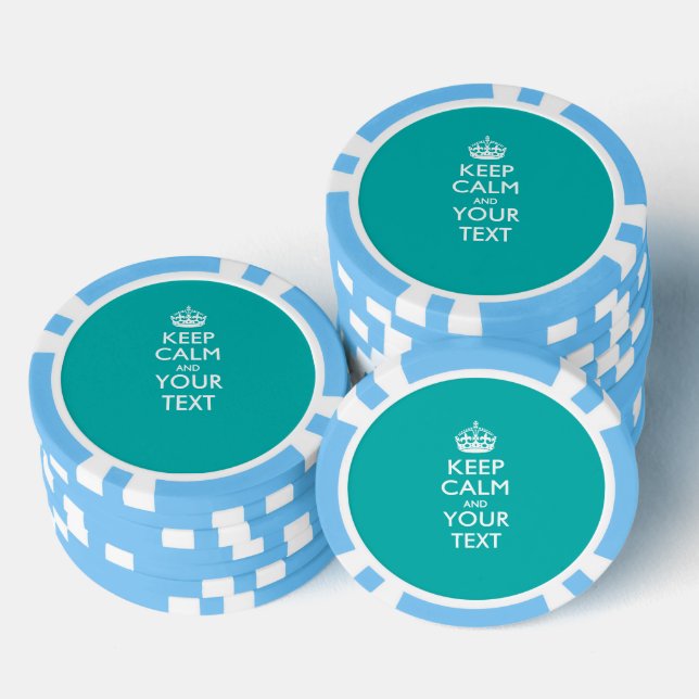 Personalisiert BEHALTEN CALM UND Ihr Text Pokerchips (Stapel)