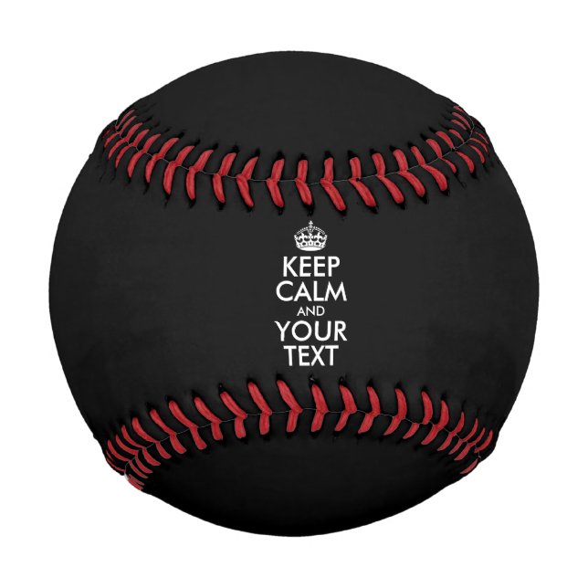 Personalisiert BEHALTEN CALM und IHRER TEXT Baseball (Vorderseite)