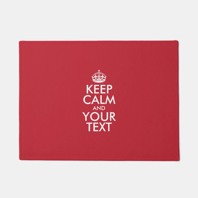 Personalisiert BEHALTEN CALM und IHRER TEXT Fußmatte (Vorderseite)