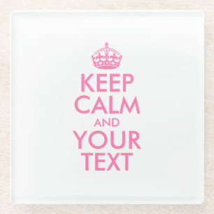 Personalisiert BEHALTEN CALM und IHRER TEXT Glasuntersetzer