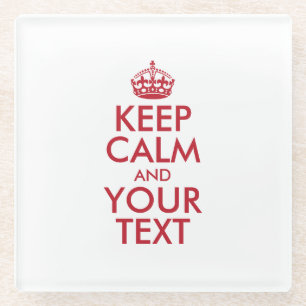 Personalisiert BEHALTEN CALM und IHRER TEXT Glasuntersetzer