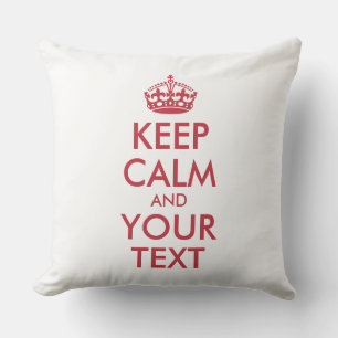 Personalisiert BEHALTEN CALM und IHRER TEXT Kissen