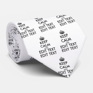 Personalisiert BEHALTEN CALM und IHRER TEXT Krawatte