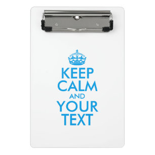 Personalisiert BEHALTEN CALM und IHRER TEXT Mini Klemmbrett