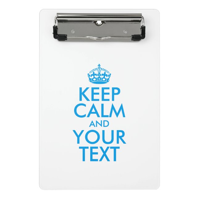 Personalisiert BEHALTEN CALM und IHRER TEXT Mini Klemmbrett (Vorderseite)