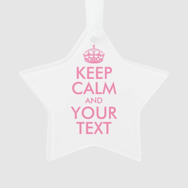 Personalisiert BEHALTEN CALM und IHRER TEXT Ornament (Vorderseite)