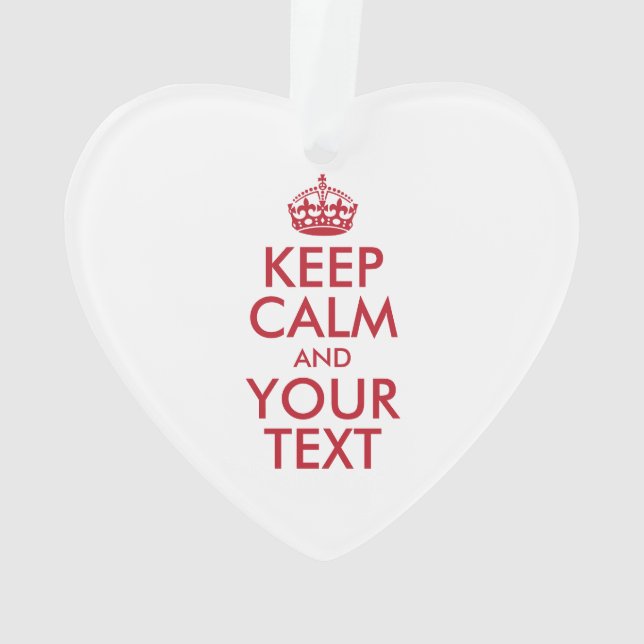 Personalisiert BEHALTEN CALM und IHRER TEXT Ornament (Rückseite)