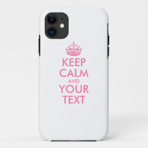 Personalisiert BEHALTEN CALM und IHRER TEXT - rosa Case-Mate iPhone Hülle