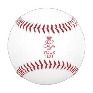 Personalisiert BEHALTEN CALM und IHRER TEXT - rot Baseball