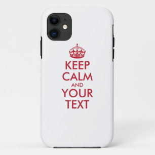 Personalisiert BEHALTEN CALM und IHRER TEXT - rote Case-Mate iPhone Hülle
