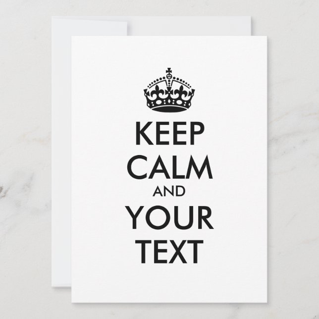 Personalisiert BEHALTEN CALM und IHRER TEXT - schw (Vorderseite)