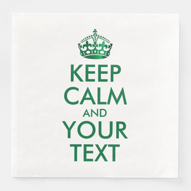 Personalisiert BEHALTEN CALM und IHRER TEXT Serviette (Vorderseite)