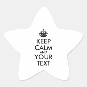 Personalisiert BEHALTEN CALM und IHRER TEXT Stern-Aufkleber