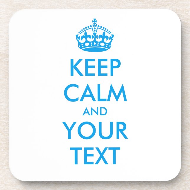 Personalisiert BEHALTEN CALM und IHRER TEXT Untersetzer (Vorderseite)