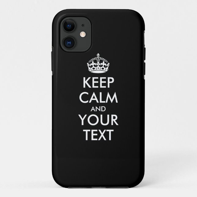 Personalisiert BEHALTEN CALM und IHRER TEXT - weiß Case-Mate iPhone Hülle (Rückseite)