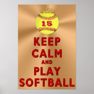 Personalisiert BEHALTEN CALM- UND PLAYSOFTBALLPLAT Poster