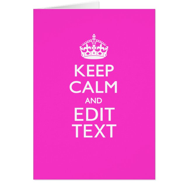 Personalisiert BEHALTEN CALM und Text lebhaft rosa (Vorne)