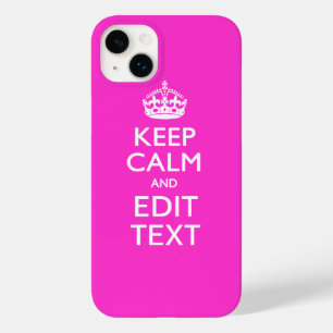 Personalisiert BEHALTEN CALM und Text lebhaft rosa Case-Mate iPhone 14 Plus Hülle