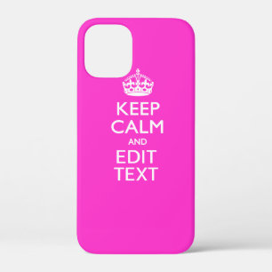 Personalisiert BEHALTEN CALM und Text lebhaft rosa Case-Mate iPhone Hülle