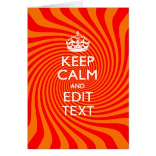 Personalisiert BEHALTEN CALM und Text Orange Swirl