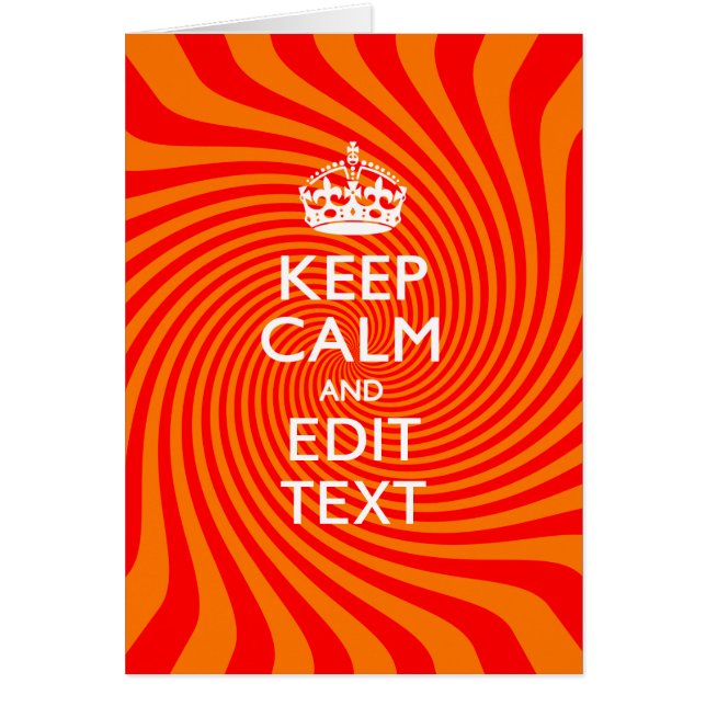 Personalisiert BEHALTEN CALM und Text Orange Swirl (Vorne)