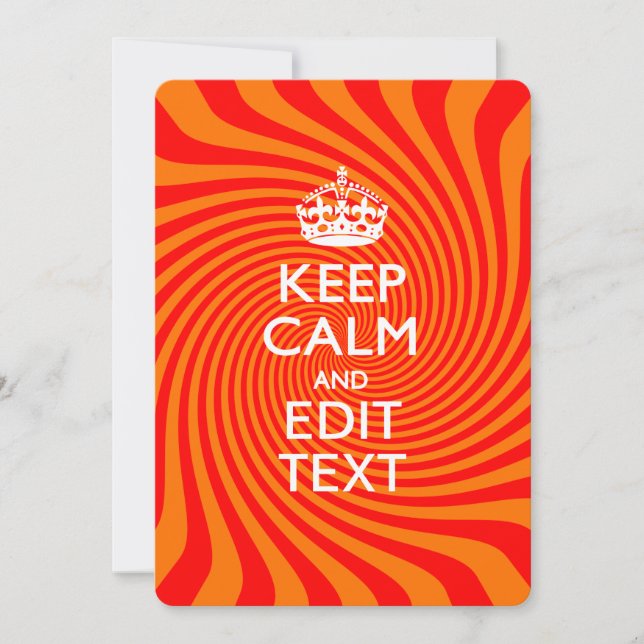 Personalisiert BEHALTEN CALM und Text Orange Swirl (Vorderseite)