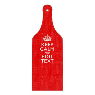 Personalisiert Behalten Ruhe und den Text auf Rot  Schneidebrett