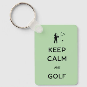 Personalisiert Behalten Ruhe und Golf Schlüsselanhänger
