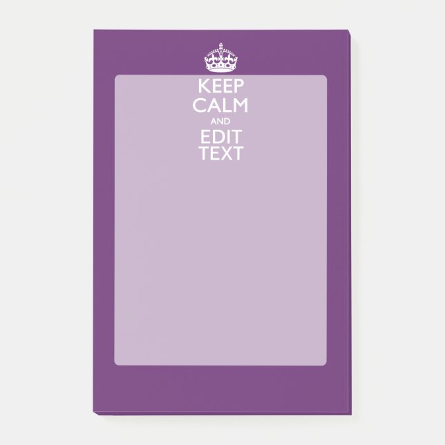 Personalisiert BEHALTEN Sie RUHE UND Ihren Text Post-it Klebezettel (Vorderseite)