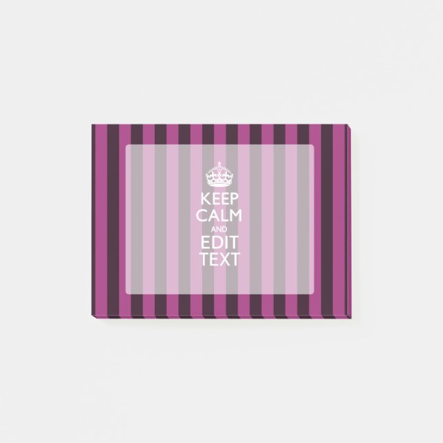 Personalisiert BEHALTEN Sie RUHE und Ihren Text Post-it Klebezettel (Vorderseite)