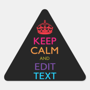 Personalisiert BEHALTEN Sie RUHIG UND redigieren Dreieckiger Aufkleber