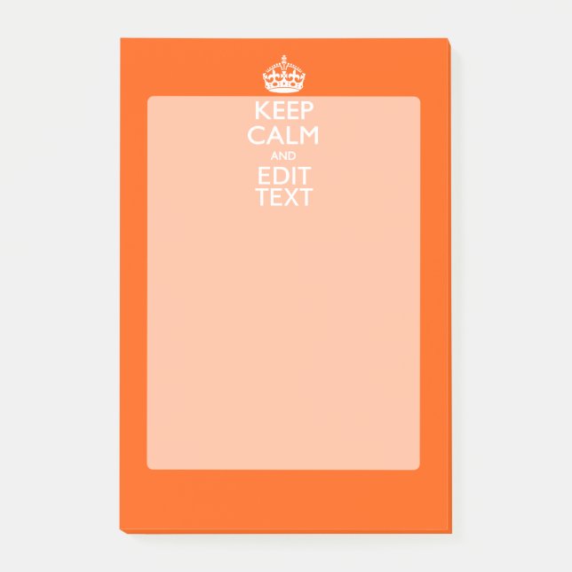 Personalisiert BEHALTEN Sie RUHIG UND redigieren Post-it Klebezettel (Vorderseite)