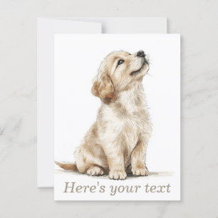 Personalisiert Beige Golden Retriever Baby Postkarte