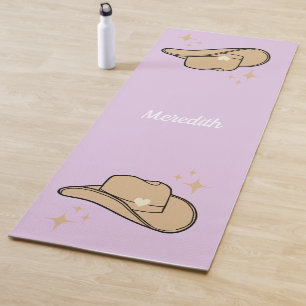 Personalisiert Beige Lilac Cowgirl Rodeo Yogamatte